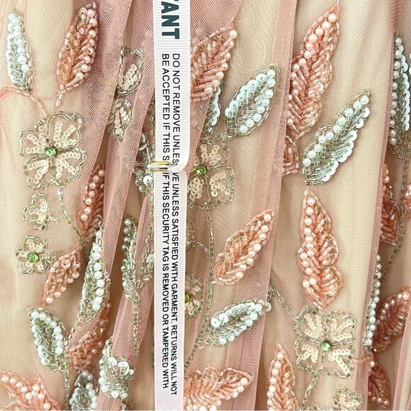 Mac Duggal 93755 Size 14 Floral Beaded Surplice V-Neck Long Balloon Sleeve Gown - Picture 13 of 16